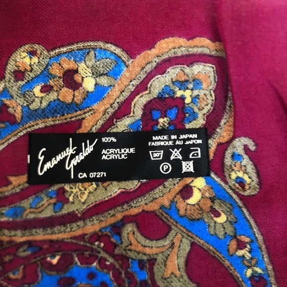 Vtg Emanuel Geraldo Paisley Print Scarf - Picture 7 of 9